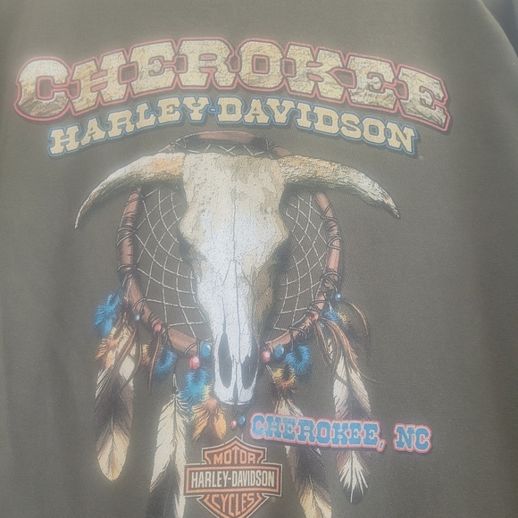 Harley-Davidson Brown Long Sleeve Cherokee North Carolina Shirt - Picture 3 of 3